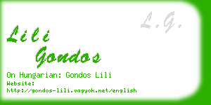 lili gondos business card